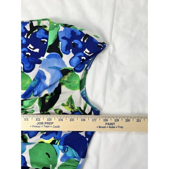 Lauren Ralph Lauren Women's Faux Wrap Dress Sz 10‎ Floral Colorful - Picture 11 of 12
